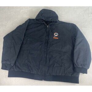 Vintage Dunbrooke Miami Dolphins Jacket Mens 4XL Blue Logo Full Zip Heavyweight